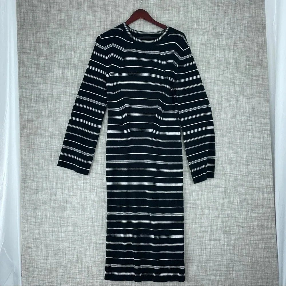 J. Crew Dress long sleeve size L striped 1420